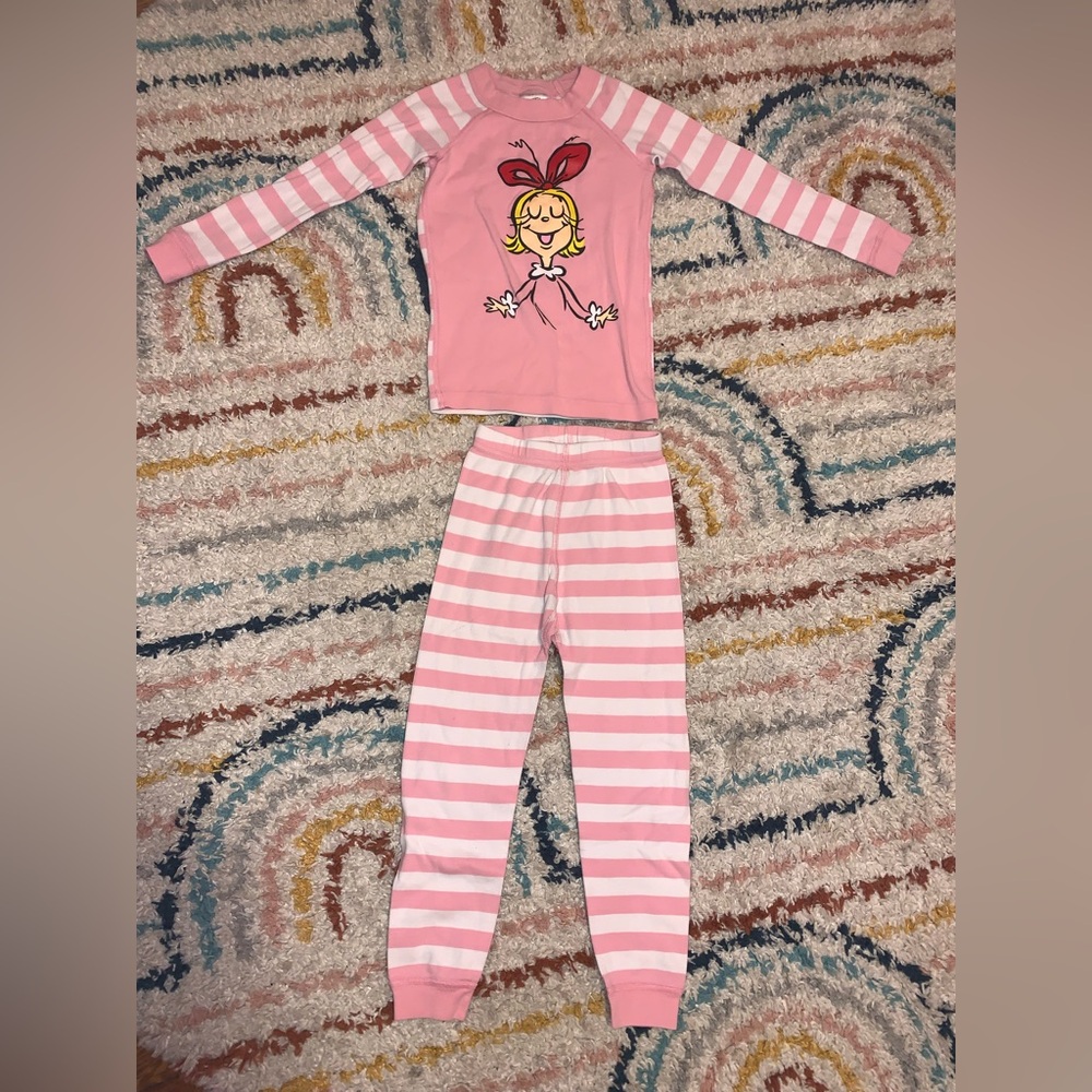 Hanna Andersson Cindy Lou Who Grinch Striped Pajama Set